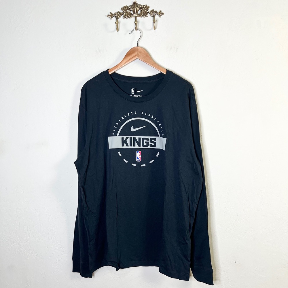 Nike T-Shirt NBA Sacramento Kings Practice LST Men XXL Black Long Sleeve NWT